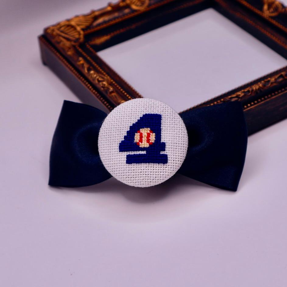 【オーダー可能】背番号　くるみボタンのヘアゴム　クロスステッチ刺繍 | 7枚目